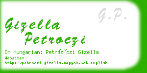 gizella petroczi business card